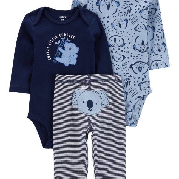 Set 3 piezas pantalón y bodies koala