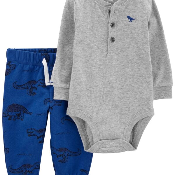 Set 2 pc pantalónalón y body dinosaurios