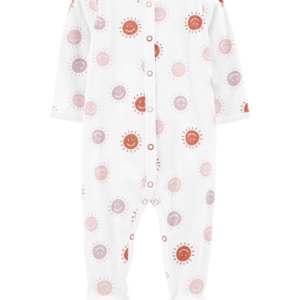 Pijama una pieza de algodón con pie diseño soles