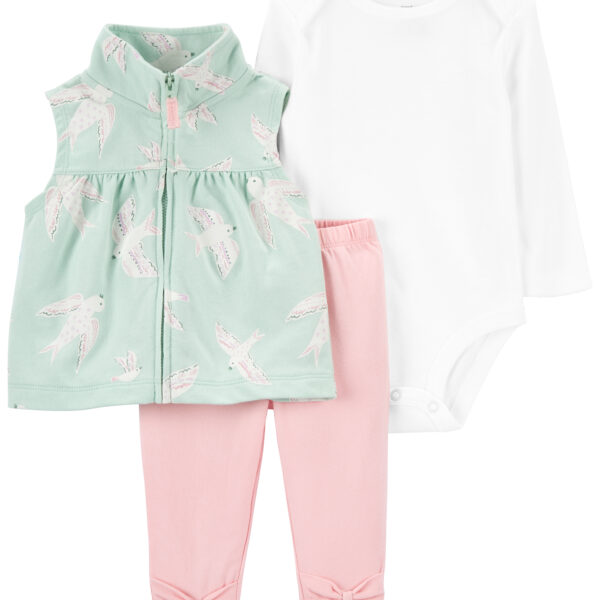 Set 3 piezas chaleco, pantalónalón y body