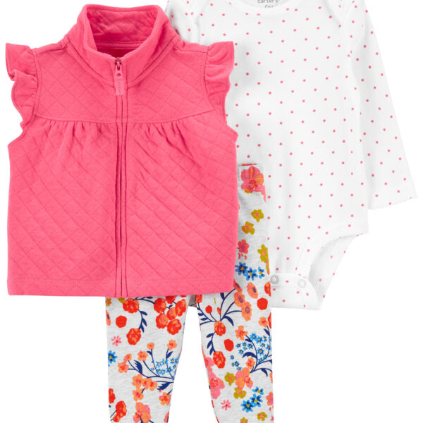 Set 3 piezas chaleco, pantalónalón y body