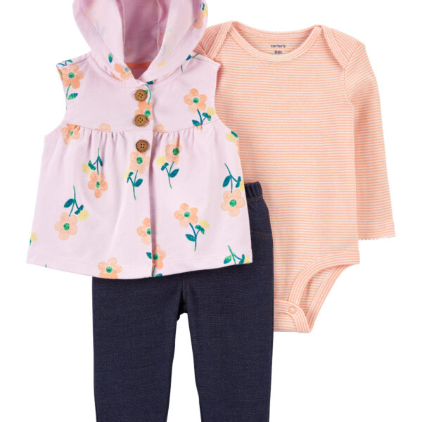 Set 3 piezas chaleco, pantalónalón y body