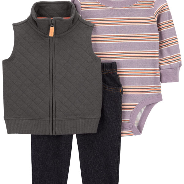 Set 3 piezas chaleco, pantalónalón y body