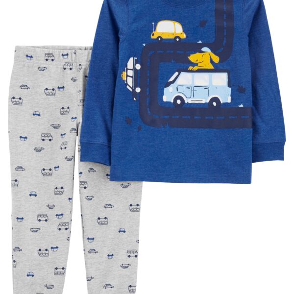 Set 2 piezas pantalónalón y remera autos