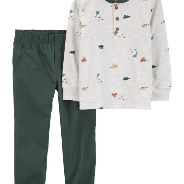 Set 2 piezas pantalónalón y remera henley