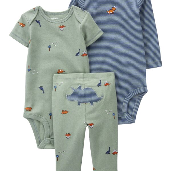 Set 3 piezas pantalón y bodies dinos