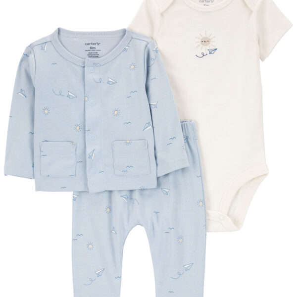 Set 3 piezas pantalón saco y body