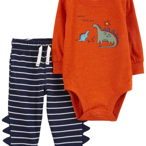 Set 2 piezas pantalónalón y body dinos