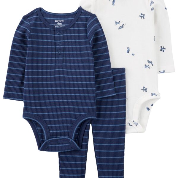 Set 3 piezas pantalón y 2 bodies rayas