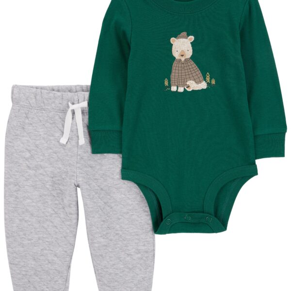 Set 2 piezas pantalón y body oso