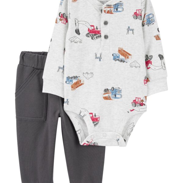 Set 2 piezas pantalón y body construcción