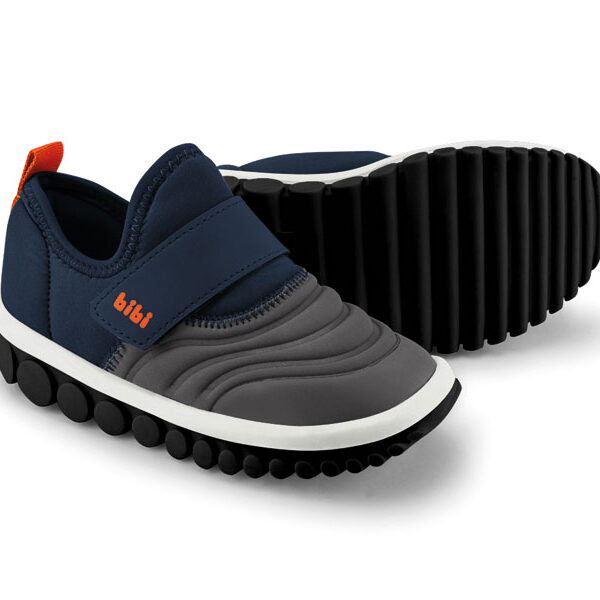 Championes Infantiles Bibi Roller 2.0 en color azul y gris con velcro