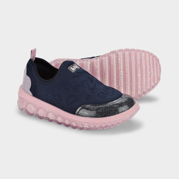 Championes Infantiles Bibi Roller 2.0 en color azul marino con rosa