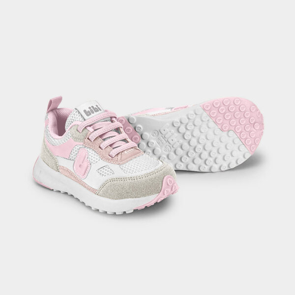 Championes Infantiles Bibi Acordonados color rosado y gris