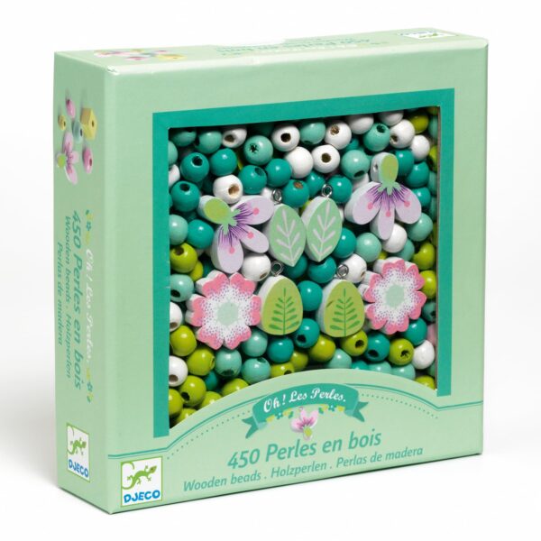 DJECO Wooden beads, leaves and flowers